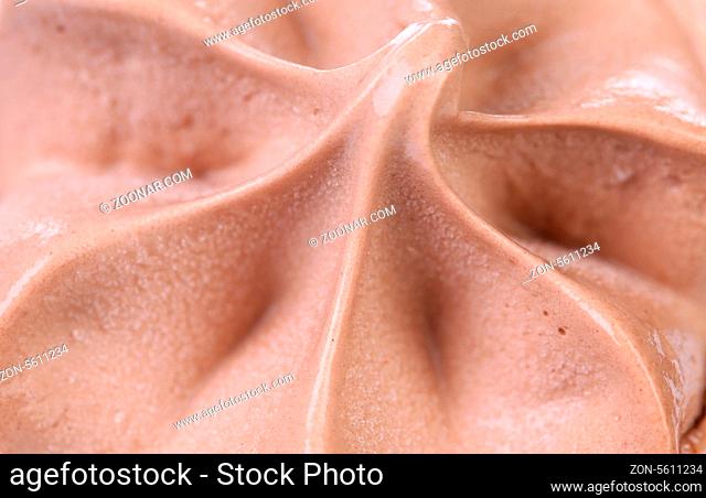 Background of chocolate ice cream. Close up