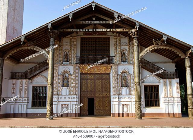 Bolivia. Santa Cruz. Colonial Church of San Ignacio de Loyola (Chiquitania). Old Jesuitic Mission(1748). UNESCO World Heritage Site
