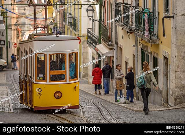 Funicular railway Ascensor da Bica, Lisbon, Portugal, Europe