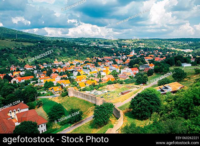 Old town panorama view from Devin Castle in Slovakia