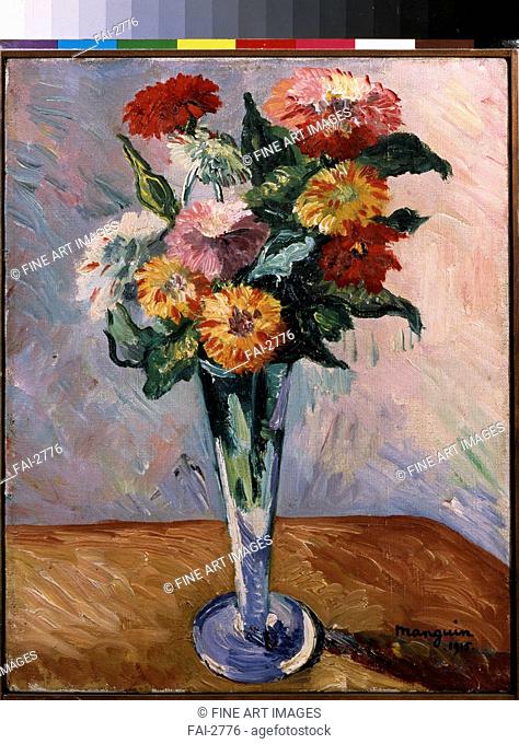 Flowers. Manguin, Henri Charles (1874-1949). Oil on canvas. Postimpressionism. 1915. State Hermitage, St. Petersburg. 42x34. Painting
