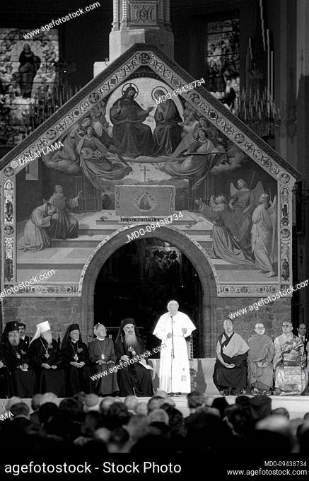 Pope John Paul II meets in Basilica of Santa Maria degli Angeli with representatives of the different Churches and Christian Communions and other religions
