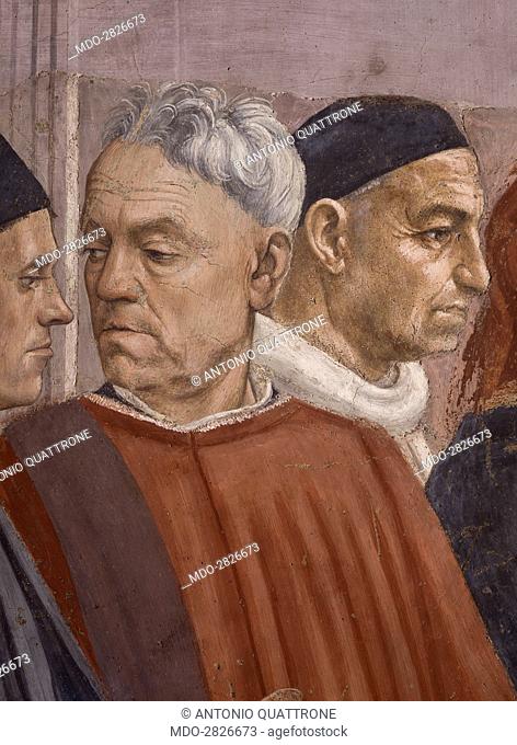 Raising of the Son of Theophilus and Saint Peter Enthroned (Resurrezione del figlio di Teofilo e San Pietro in cattedra), by Masaccio and Filippino Lippi