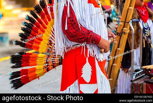 Native American dancers show their traditional dances of San Salvador