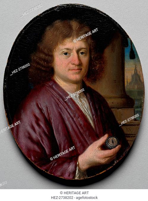 Portrait of a Man Holding a Watch, c. 1665-70. Creator: Pieter Cornelisz van Slingelandt (Dutch)