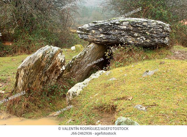Arrako dolmen in the valley of Belagua. Isaba. Navvarro Pyrenees. Spain