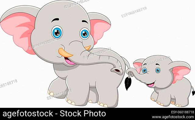 Cute cartoon baby elephant set Stock Photos and Images | agefotostock