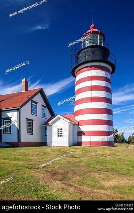 USA, Maine, Lubec, West Quoddy Head Llight lighthouse