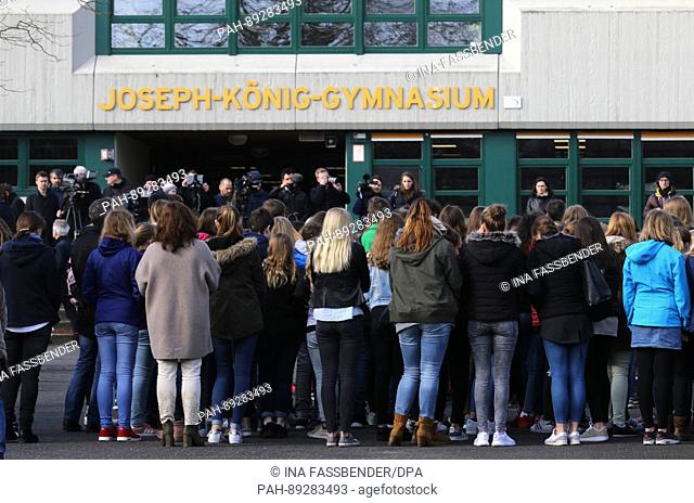 Students participate in a commemoration at the Joseph Koenig secondary school in Haltern am See, Germany, 24 March 2017. On the occasion of the second...