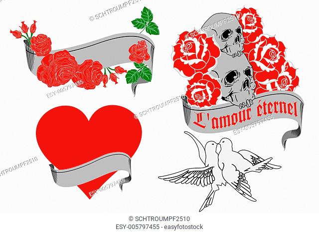 L'amour Ã©ternel - retro tattoo designs