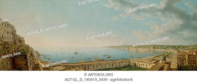 A View of the Bay of Naples, Looking Southwest from the Pizzofalcone towards Capo di Posilippo; Giovanni Battista Lusieri, Italian, about 1755 - 1821; Naples
