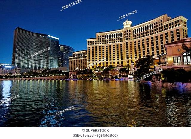 Hotel in a city, Bellagio Resort and Casino, Caesars Palace, Las Vegas, Nevada, USA