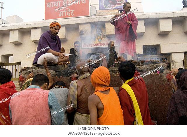 Devotees at temple of Baba Baidyanath very famous One of the twelve Jyotirlingas ; Deoghar; Jharkhand ; India