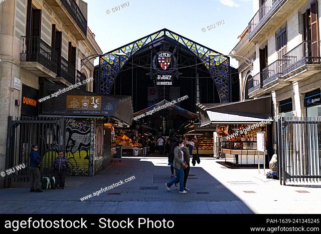 General picture of daily life returning to the streets of the city of Barcelona is seen on May 11, 2021 in Mercat de La Boqueria, Barcelona, Spain