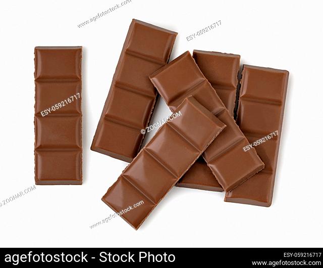 chocolate bar isolated on white background with clipping path