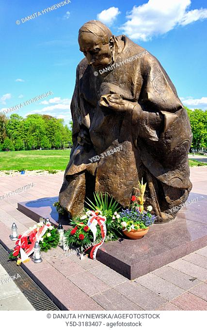 Statue of Cardinal Stefan Wyszynski (by sculptor Jan Kucz), located at the entrance to Jasna Gora near Lubomirski Gate, Jasna Gora is most famous Polish...