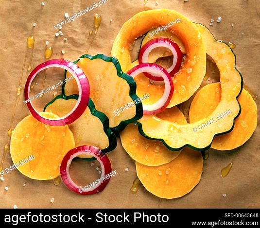 Slices of Squash and Red Onion