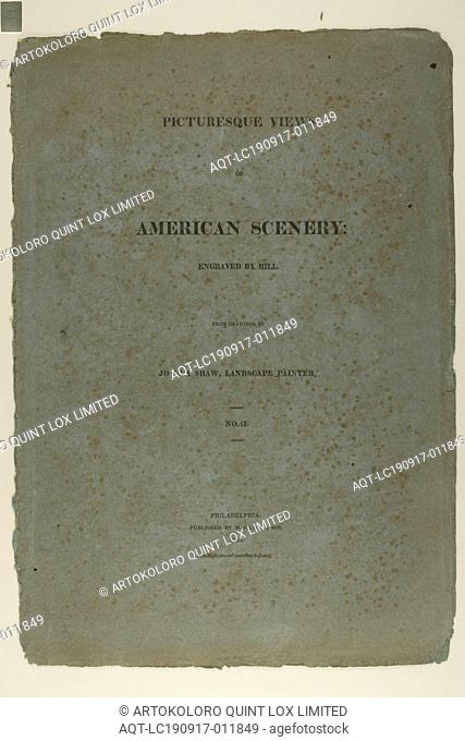 Portfolio Cover for Picturesque Views of American Scenery, No. II, 1819/21, John Hill (American, 1770-1850), after Joshua Shaw (American, born England, c