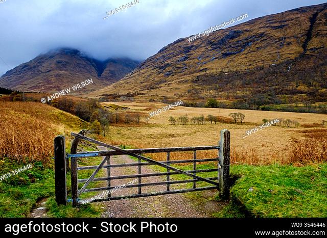 Stormy autumn weather in Glen Etive, Highlands of Scotland
