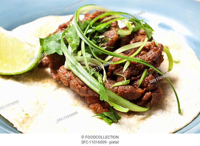Korean/Mexican Bulgogi Taco, The New Food Truck Specialty, Lime Wedge