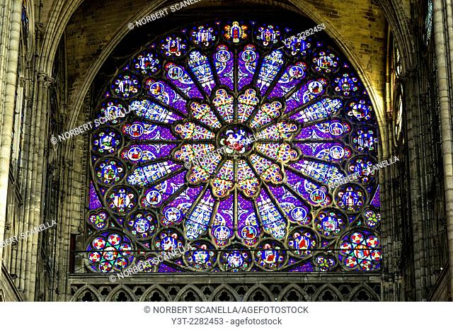 Europe. France. Ile-de-France. Seine-Saint-Denis. City of Saint-Denis. Cathedral-Basilica. The rose window