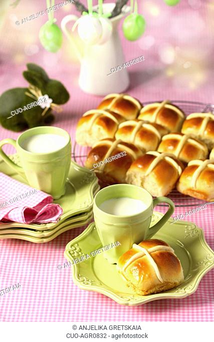 Homemade Easter traditional hot cross buns