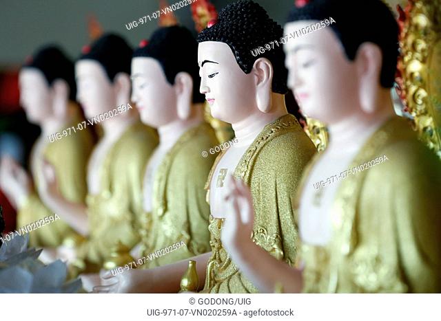 Row of buddha statues