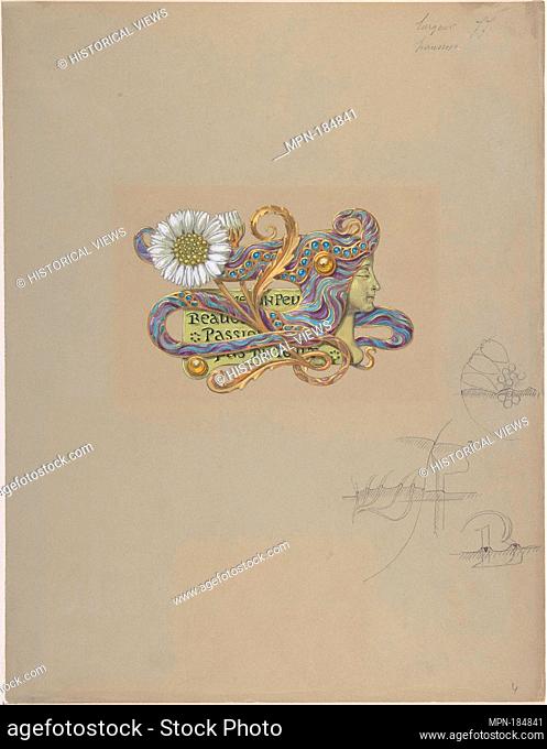Jewelry Design. Artist: Eugène-Samuel Grasset (French, born Switzerland, Lausanne 1841-1917 Paris); Date: n.d; Medium: Purple