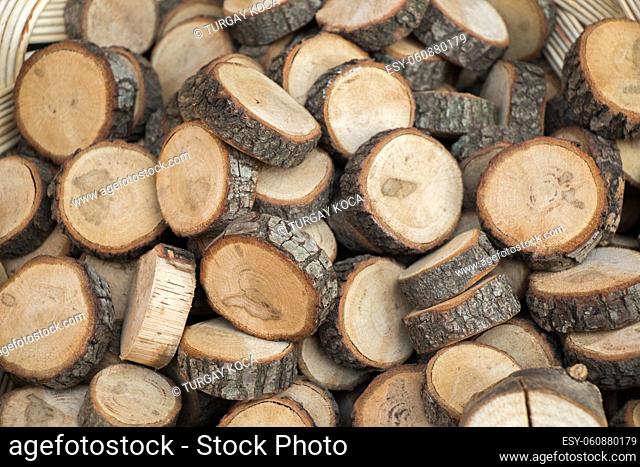 small piece of cut wood logs used for wood texture background