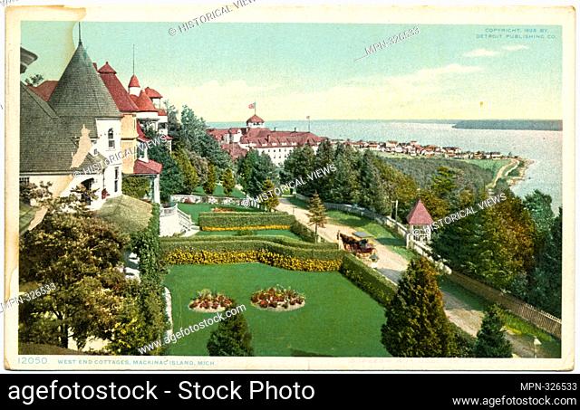West End Cottages, Mackinac Isl., Mich. Detroit Publishing Company postcards 12000 Series. Date Issued: 1898 - 1931 Place: Detroit Publisher: Detroit Publishing...