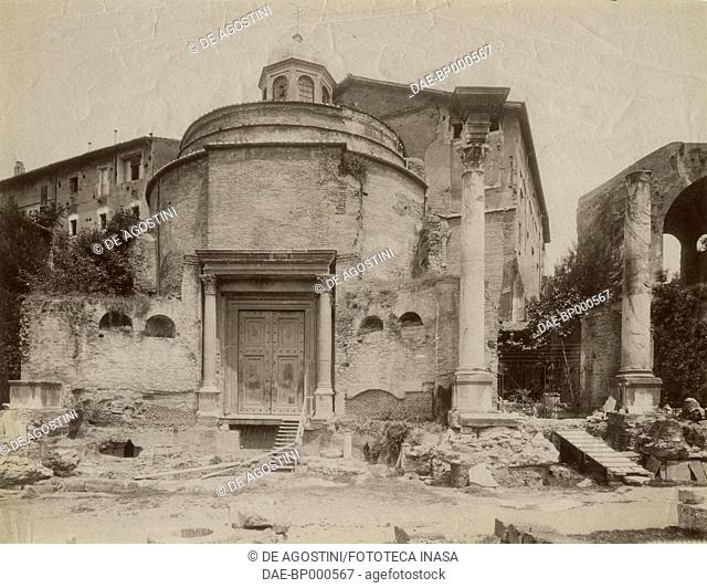 Temple of Divus Romulus, Roman Forum, Rome, Italy, photograph from Istituto Italiano d'Arti Grafiche, Bergamo, 1905-1908