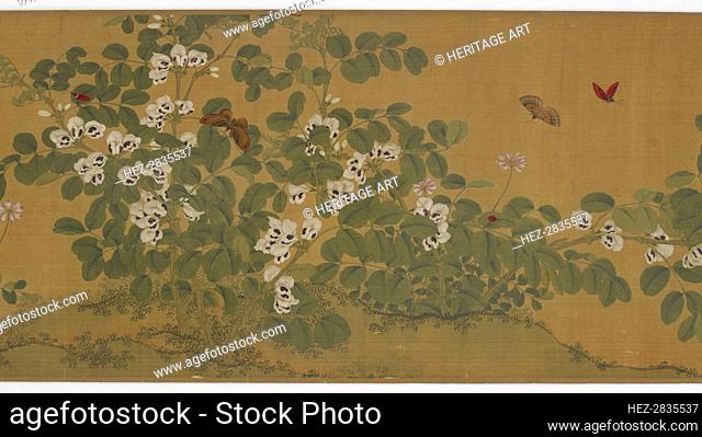Broad Bean Flowers and Butterflies, Ming dynasty, 15th century. Creator: Unknown