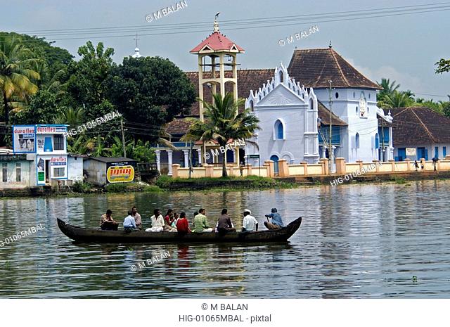 A COUNTRY BOAT IN CHAMPAKULAM ALAPPUZHA