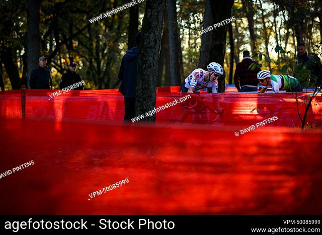 Belgian Michael Vanthourenhout and Belgian Laurens Sweeck pictured in action during the men elite race at the UCI Cyclocross World Cup cyclocross event in...