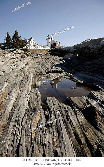Pemaquid Point Light during the spring months  Located in Bristol, Maine USA, which is on the New England seacoast  Notes: This light is located at the entrance...