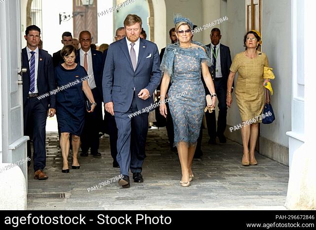 King Willem-Alexander and Queen Maxima of The Netherlands in Vienna, on June 28, 2022, to visit the National Library and during a citywalk to court bakery Demel