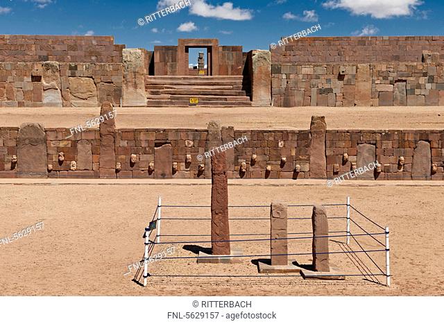 Templete Semi-Subterraneo, Tiahuanaco, Tiawanacu, La Paz, Bolivia, South America