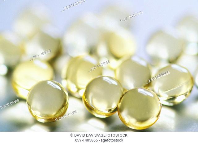 Close up of Vitamin E Gal tabs