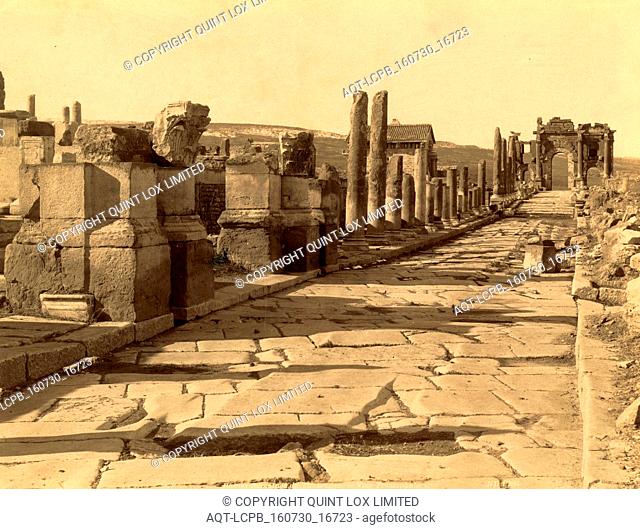 Roman ruins Thamugas, triumphale Way, Algiers, Neurdein brothers 1860 1890, the Neurdein photographs of Algeria including Byzantine and Roman ruins in Tébessa...