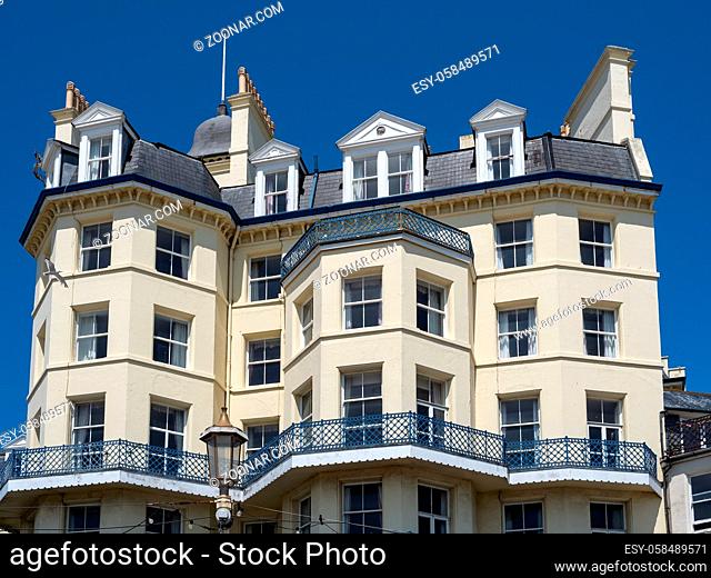 EASTBOURNE, EAST SUSSEX/UK - JUNE 16 : View of the Queens Hotel in Eastbourne on June 16, 2020
