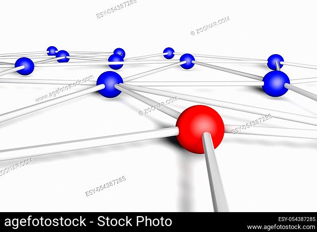 3d illustration abtract network connection on white