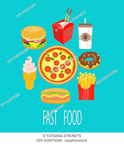 Vector of fast food. Symbols and signs
