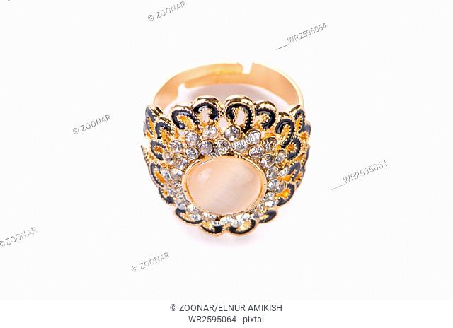 Golden ring isolated on white background