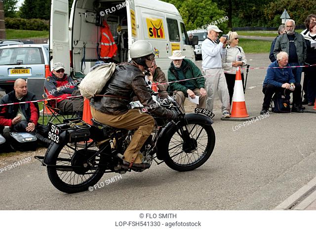 England, Warwickshire, Gaydon. The Vintage Motorcycle Club's Banbury Run which takes place at the Heritage Motor Centre at Gaydon