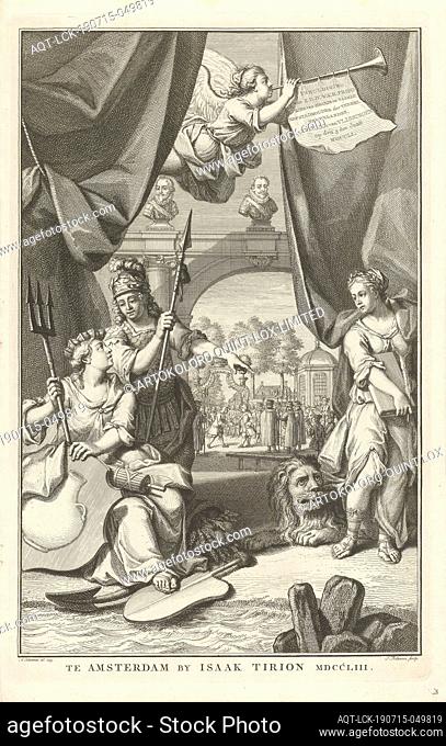 Entry of Willem IV as heir to Vlissingen, 5 June 1751, The personified Hope sits on the far left with a crown of boats on her head