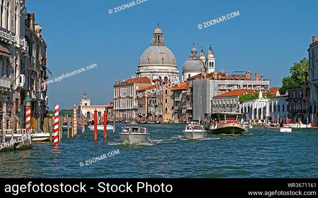 The Grand Canal and Santa Maria della Salute Cathedral in Venice