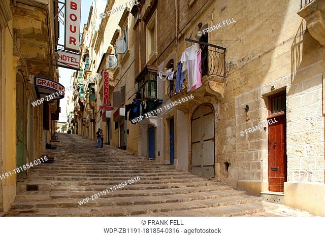Maltese Islands, Malta, Valletta, St Ursula Street, The Street of Steps