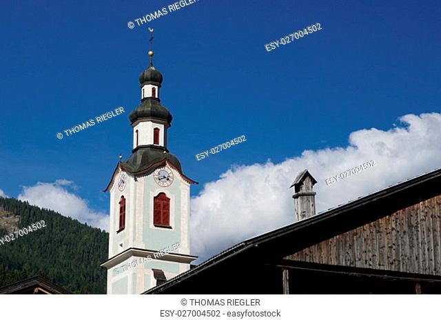 abfaltersbach, village, farmhouse, barn, pusteria, hochpustertal, church, mill