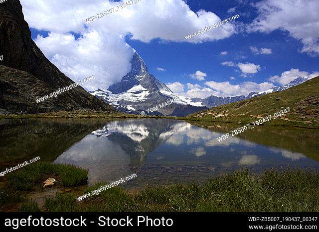 Matterhorn reflecting in Riffelsee, Zermatt, Switzerland