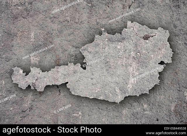 Map of Austria on weathered concrete